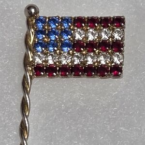 Eisenberg Ice Patriotic Rhinestone Flag Brooch - Red, White, Blue